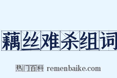 藕丝难杀组词是什么意思的图片